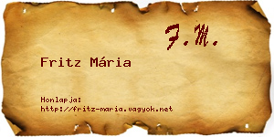 Fritz Mária névjegykártya